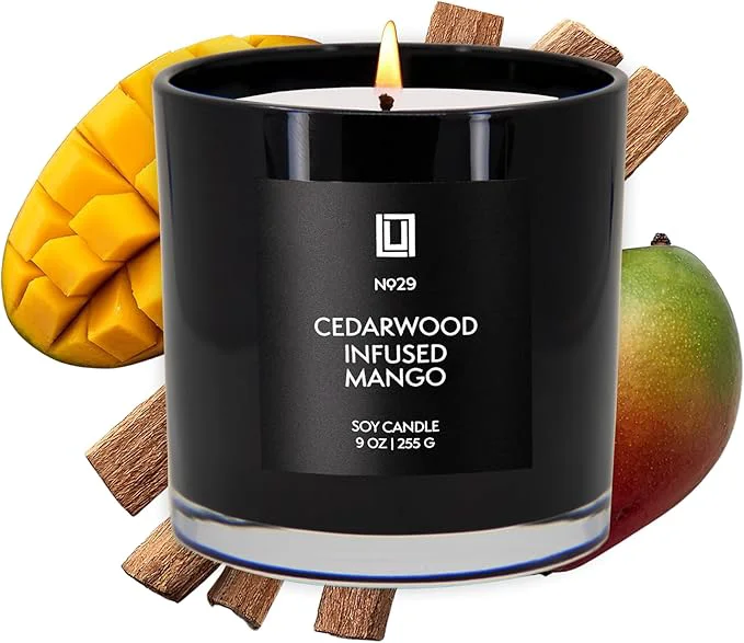 Unique Lulu Candles Cedarwood Infused Mango Highly Scented Candles Crafted