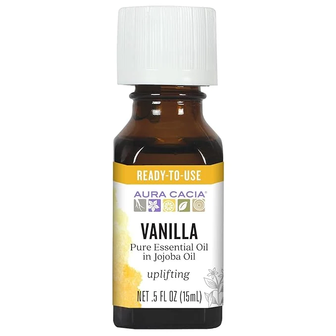 High-Performance Aura Cacia Essential Oil Uplifting Vanilla 0.5 Fluid Ounce Exclusive