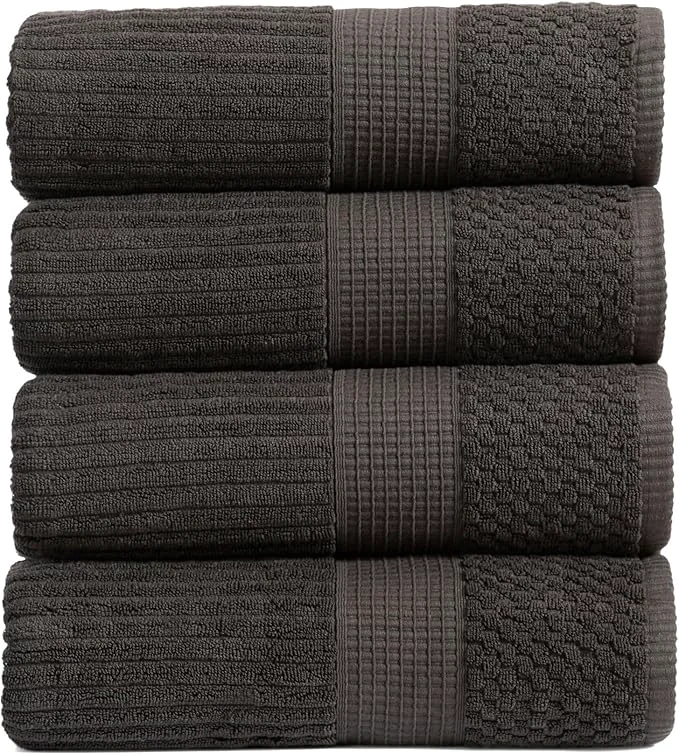 Verified Springtree Home Cotton Bath Towel Set of 4 Super Soft Absorbent Traditional