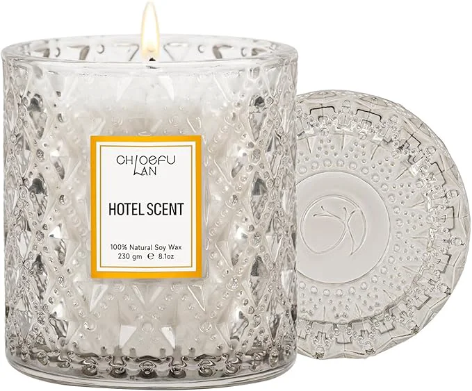 Traditional Chloefu LAN Hotel Scented Candle Natural Essential Oil Luxury Scented Soy Jar Practical