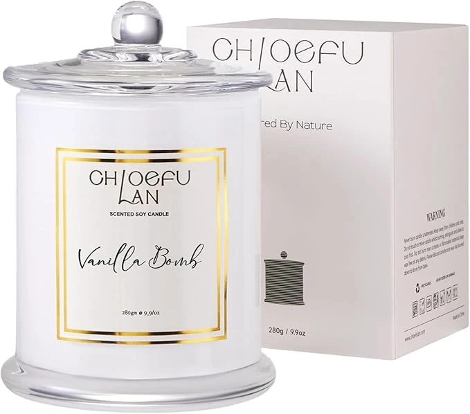 Crafted Chloefu LAN Vanilla Bomb Candle Vanilla Scented Candles Gifts Safe