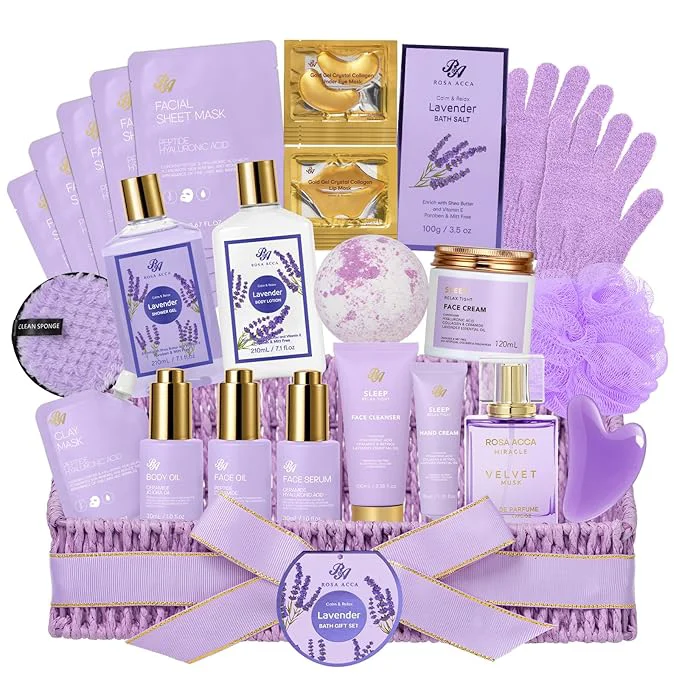 Breathable Mothers Day Gifts Basket for Mom Hydrating Facial Skin Care Set Home Spa Refined