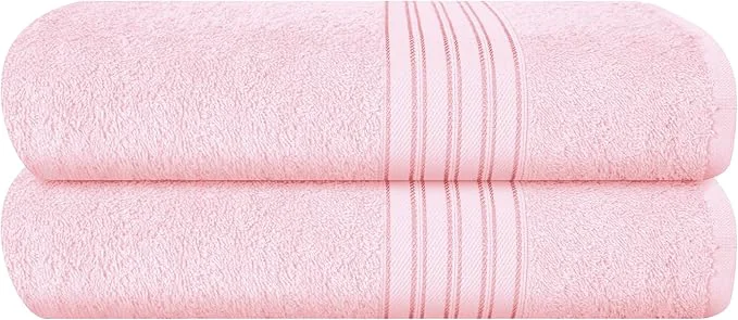 Modern BOUTIQUO Cotton 2 Pack Bath Towel Set 28×55 inches Eco-Friendly Large Flexible