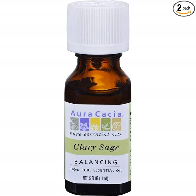 Organic Aura Cacia Clary Sage Essential Oil Pure Salvia Sclarea Oil Balancing Flexible