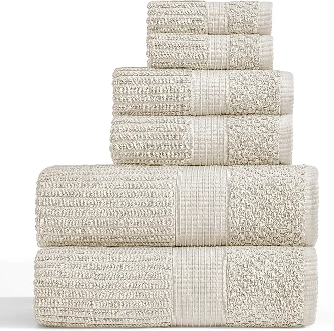Unique Springtree Home Cotton Bath Towel Set 6 Piece Set Absorbent Proven