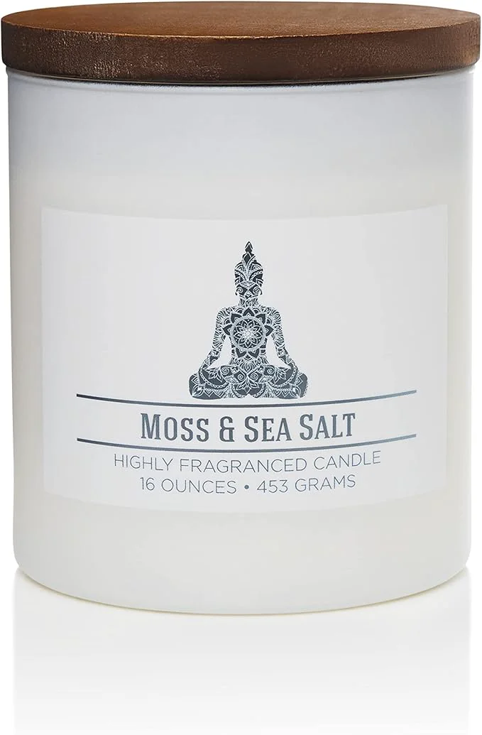 High-End Carolina Moss Sea Salt Scented Candle 16 oz Wellness Relaxing Aromatherapy Powerful