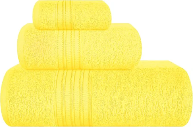 Refined BOUTIQUO Ultra Soft 3 Pack Cotton Towel Set Contains a Bath Towels 28×55 inch Recyclable