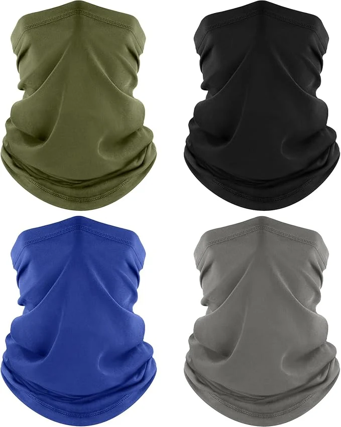 Consistent ROXUN 4 Pack Neck Gaiter Cooling Breathable Face Mask UV Protection Scarf Solid