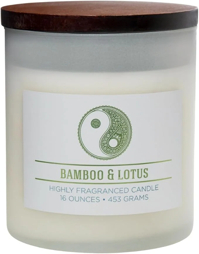 Fine Carolina Bamboo Lotus Scented Candle 16 oz Wellness Relaxing Aromatherapy Comfortable