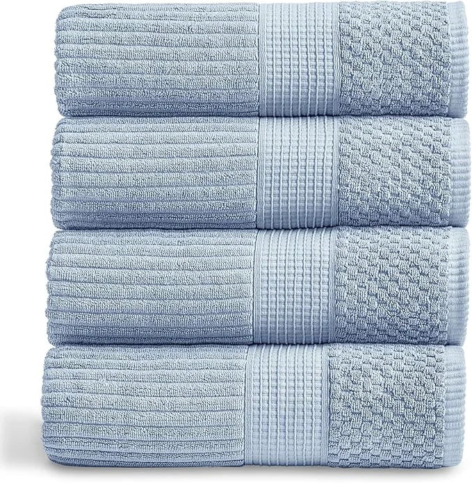 First-Class Springtree Home Cotton Bath Towel Set of 4 Super Soft Absorbent Modern