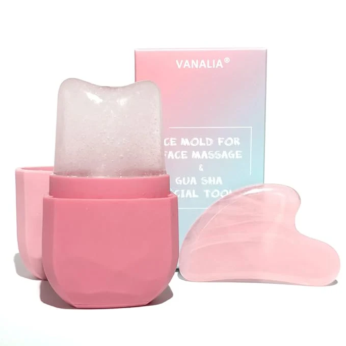 Reusable Ice Roller and Gua Sha Set for Face Eyes and Neck Crafted