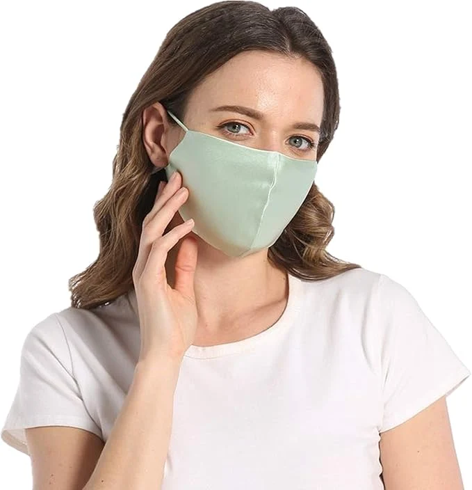 Green ROSEWARD Mulberry Silk Face Mask Lightweight