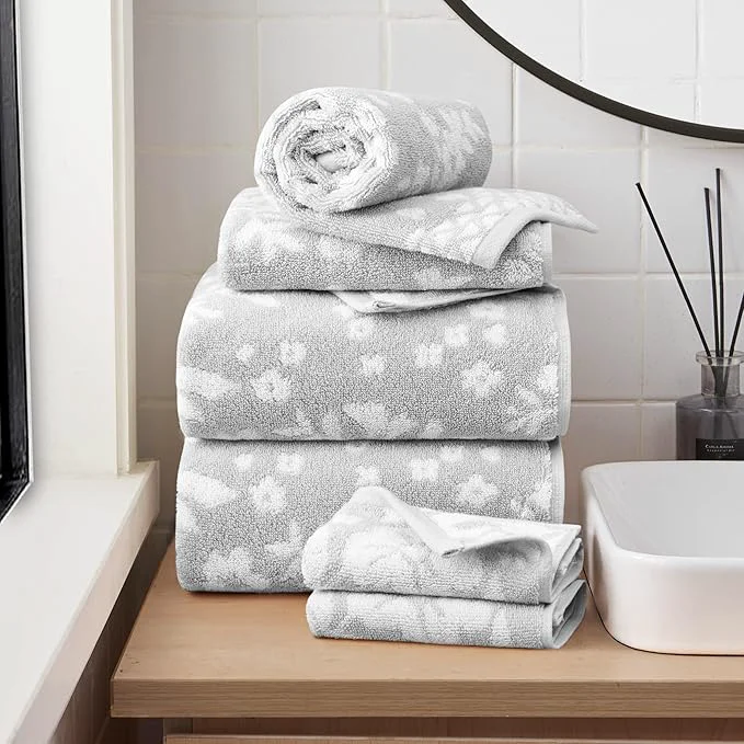 Flexible Lucky Brand Folk Floral 6 Piece Bath Towel Set Natural