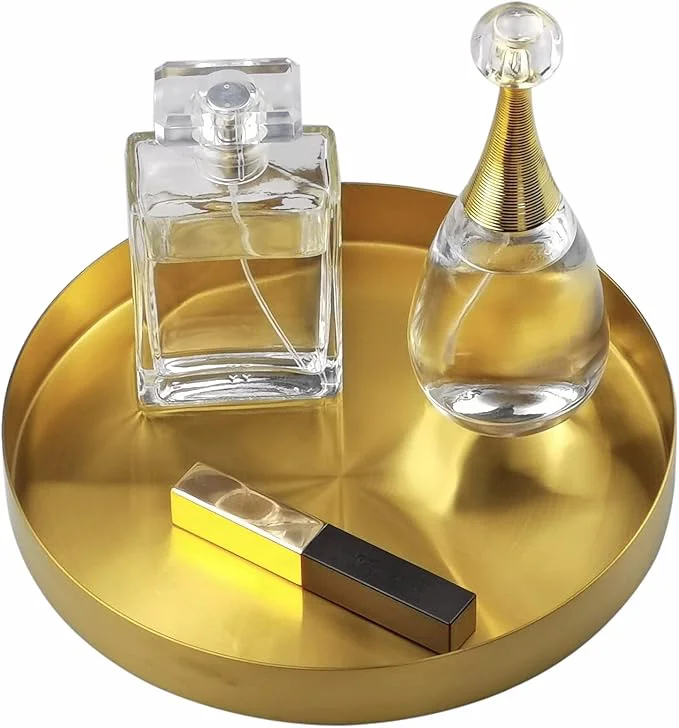 Breathable love Round Serving Tray Perfume Organizer Candle Organization Centerpieces Refined