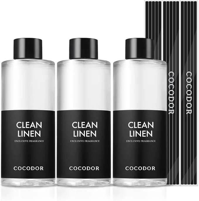 Carefully Designed COCODOR Reed Diffuser Oil Refill Clean Linen 6.7oz 3 Pack Aromatherapy Flexible