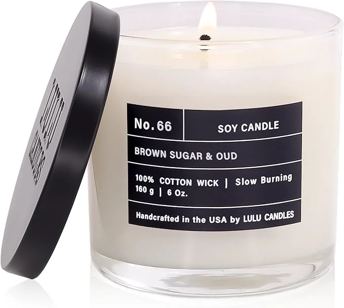 Reliable Lulu Candles Brown Sugar Oud Luxury Scented Soy Jar Candle Hand Poured Smooth