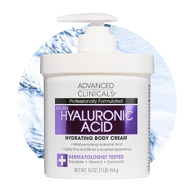 Organic Advanced Clinicals Hyaluronic Acid Moisturizer Body Cream W Vitamin E Convenient