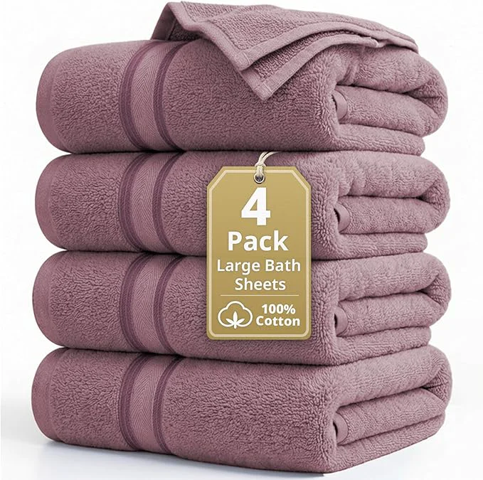 Environmentally Friendly LANE LINEN Cotton Bath Sheets Fine