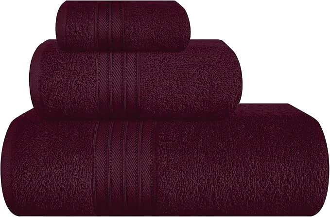 Green BOUTIQUO Ultra Soft 3 Pack Cotton Towel Set Contains a Bath Towels 28×55 inch Enhanced