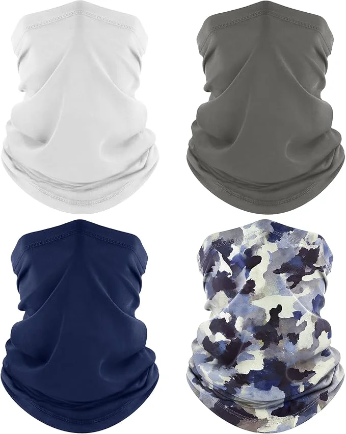 Trendy ROXUN 4 Pack Neck Gaiter Cooling Breathable Face Mask UV Protection Scarf Responsible