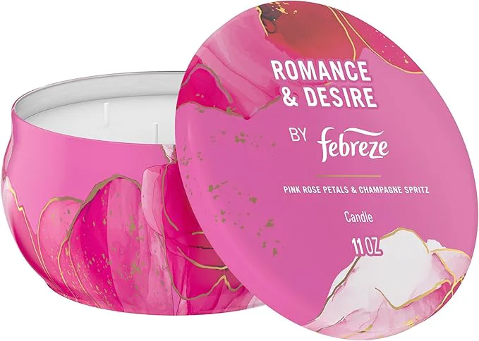 Breathable Febreze Scented Candle Romance Desire Scent 11 oz 4 Wick Candle Single Pack Prestigious