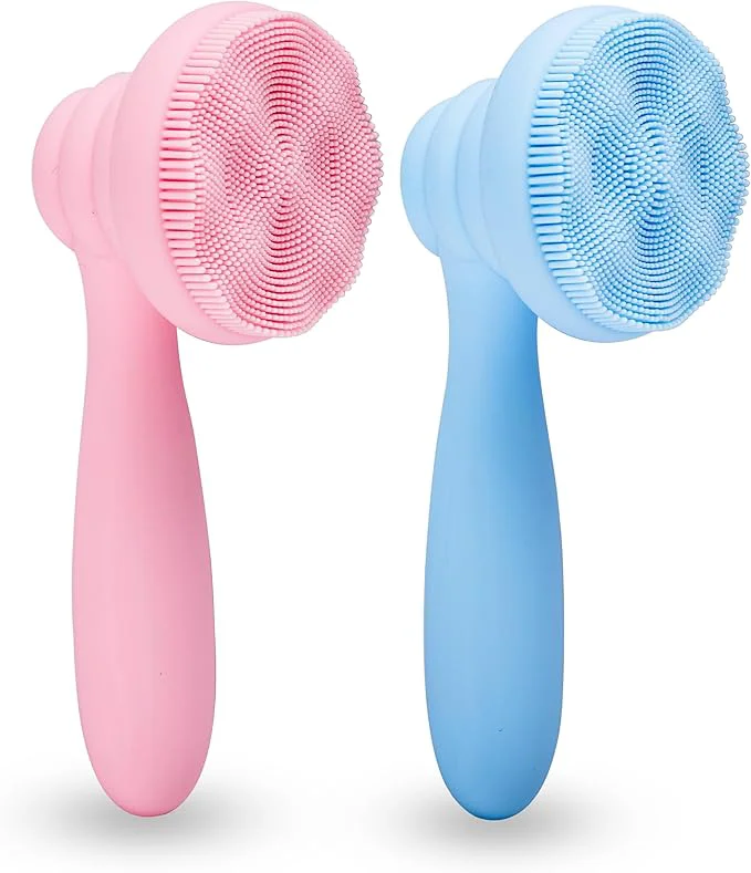Soft 2 PC Silicone Facial Cleansing Brush Facial Scrubber Manual Exfoliating Facial Selected