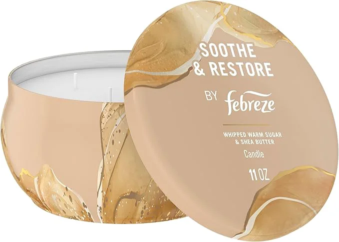 Breathable Febreze Scented Candle Soothe Restore Scent 11 oz 4 Wick Candle Single Pack Dependable
