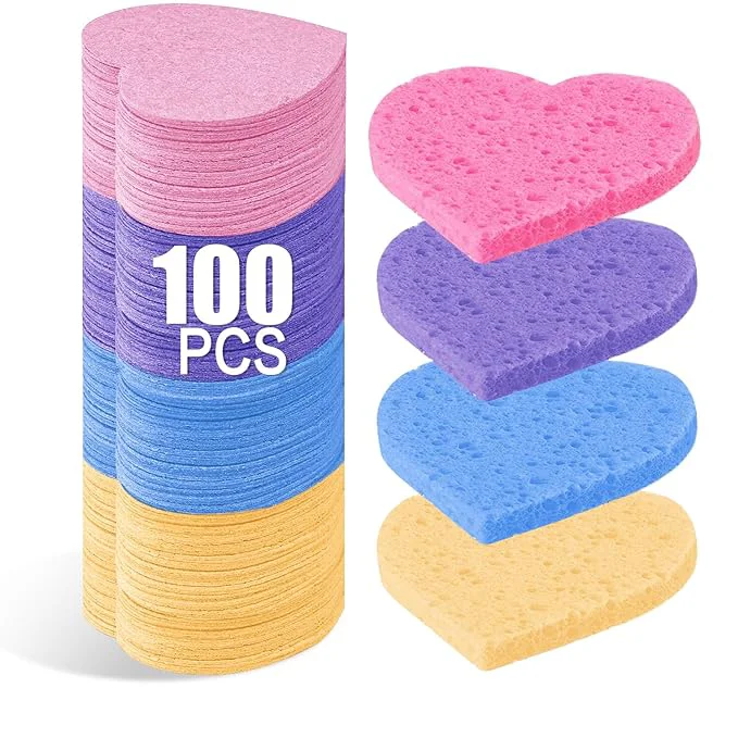Fine 100-Count Compressed Facial Sponges Lightweight