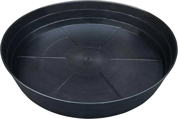 Fine Crafted 25 Inch Extra Large Planter Saucer Extra-Deep 4.25 in Black Drip Trays Selected