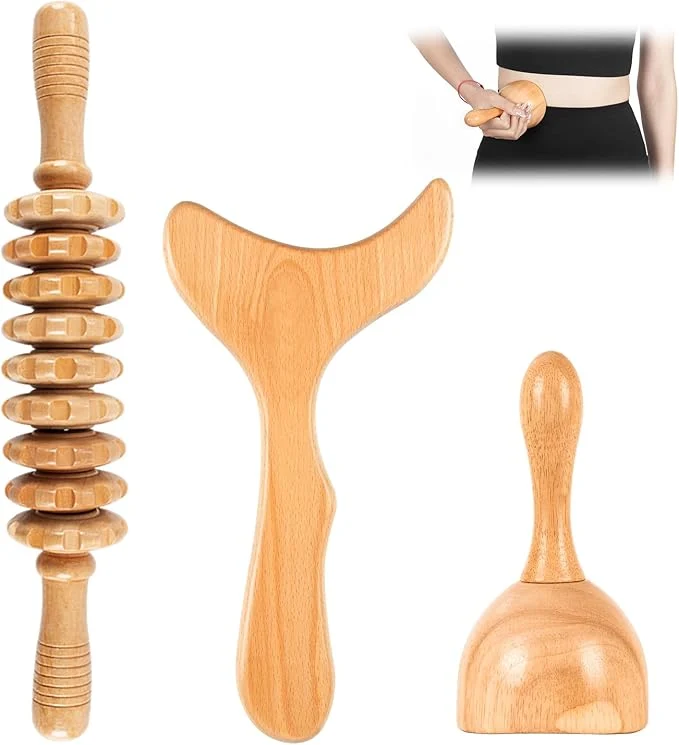 Luxury KintKita Wood Therapy Massage Tools 3 in 1 Wooden Lymphatic Drainage Massager Trendy