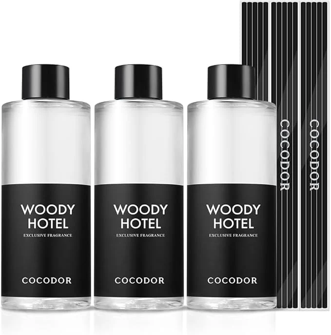 Verified COCODOR Reed Diffuser Oil Refill Woody Hotel 6.7oz 3 Pack Aromatherapy Elite