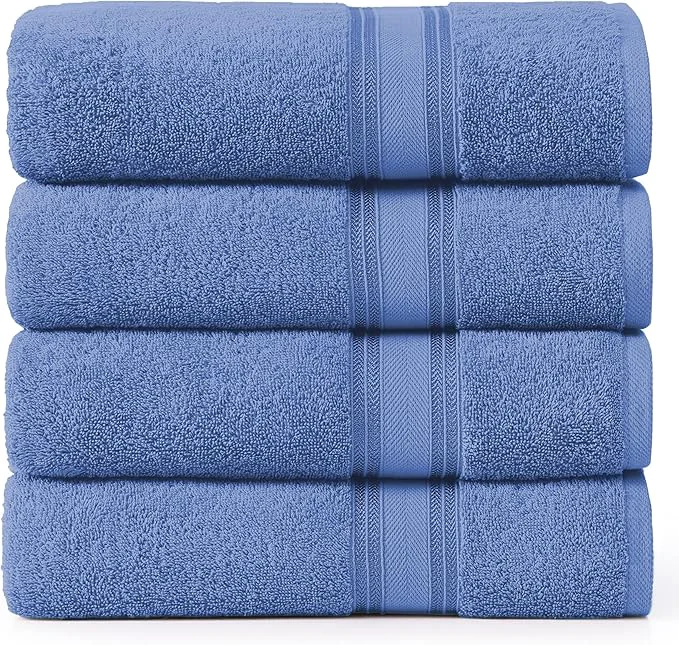 Environmentally Friendly LANE LINEN Cotton 4 Pack Bath Sheets Expertly Made