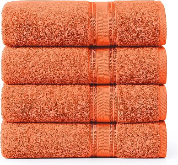Superior Lane Linen Cotton 4 Pack Bath Towels Easy-to-Use