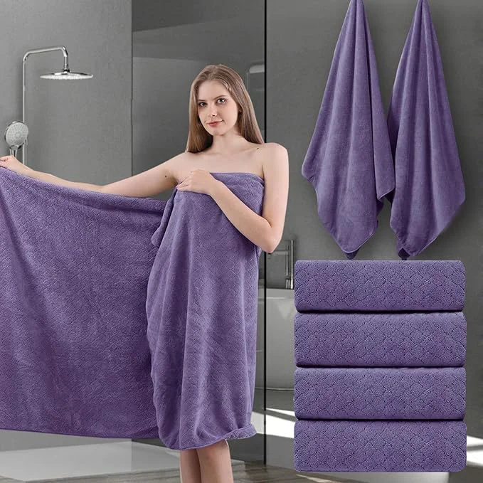 Refined Extra Large Bath Towels Set 35×70 Inches Secure