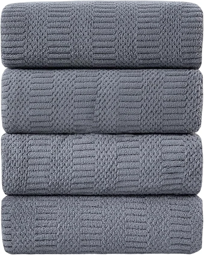 Comfortable Ycosy 4 Pack Extra Large Microfiber Bath Towels Set 35×70 inches Less Lint Traditional