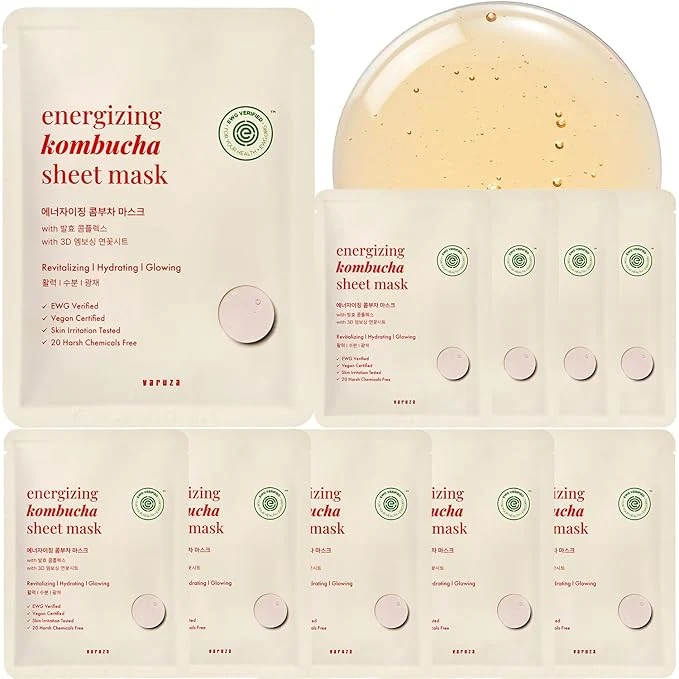 Clean EWG Kombucha Sheet Mask Lyocell 3D Snow Crystal Sheet Fermented Bifida Traditional