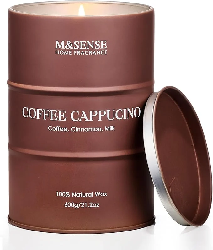 Refined M SENSE Coffee Cappucina Large Scented Candles Christmas Decor Hoilday Soy Wax Secure