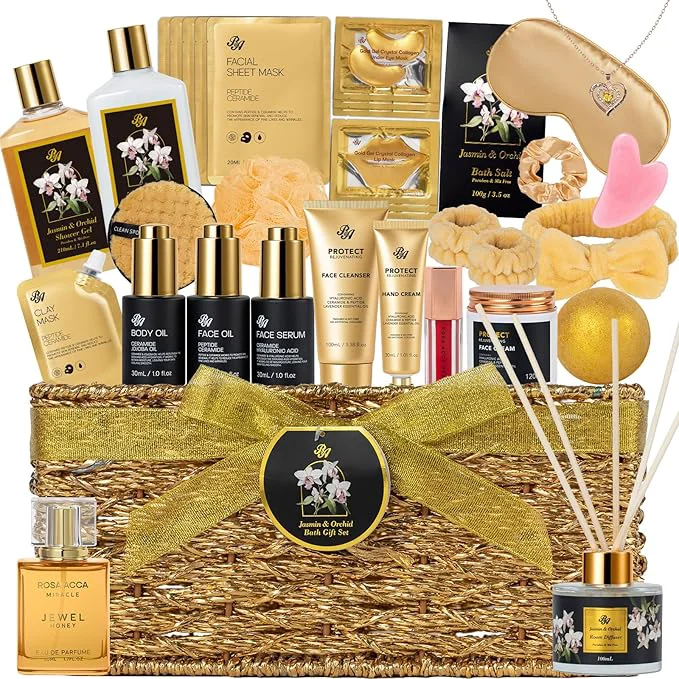 Proven 35 Pcs Mothers Day Gifts for Mom Orchid Spa Gift Basket for Women Self-Care Efficient