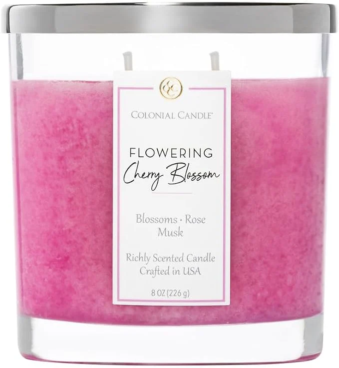 Healthy Colonial Candle Flowering Cherry Blossom Scented Candle Jar Highly Fragranced Modern