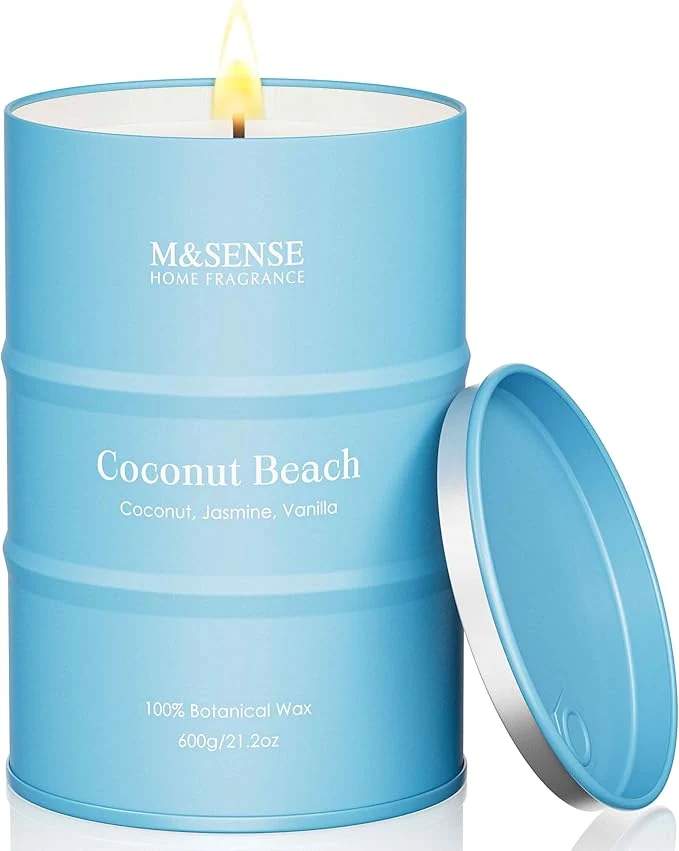 Stylish M SENSE Coconut Beach Scented Candles Large Summer Candle Natural Soy Candles Healthy