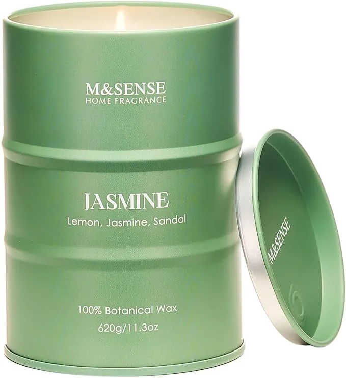 Responsible M SENSE Jasmine Scented Candles Large Natural Soy Candles 21.2oz 120 Hour Slow Selected