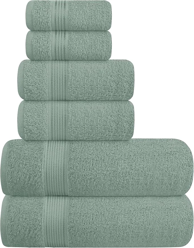 Proven Elvana Home Ultra Soft 6 Pack Cotton Towel Set Contains 2 Bath Towels 28×55 Safe