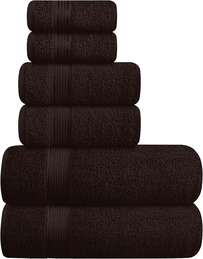 Exclusive Elvana Home Ultra Soft 6 Pack Cotton Towel Set Contains 2 Bath Towels 28×55 Safe