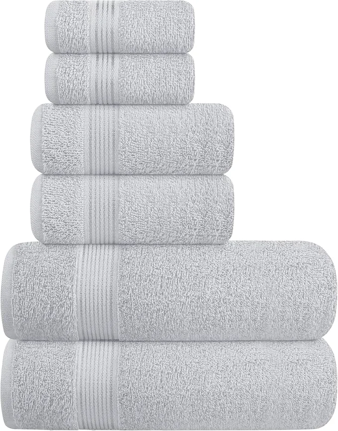 Carefully Designed Elvana Home Ultra Soft 6 Pack Cotton Towel Set Contains 2 Bath Towels 28×55 Fashionable
