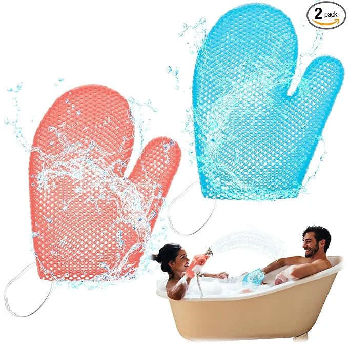 Eco-Friendly Karenhi 2 Pcs Honeycomb Exfoliating Glove Bath Mitt Body Spa Scrubber Trendy