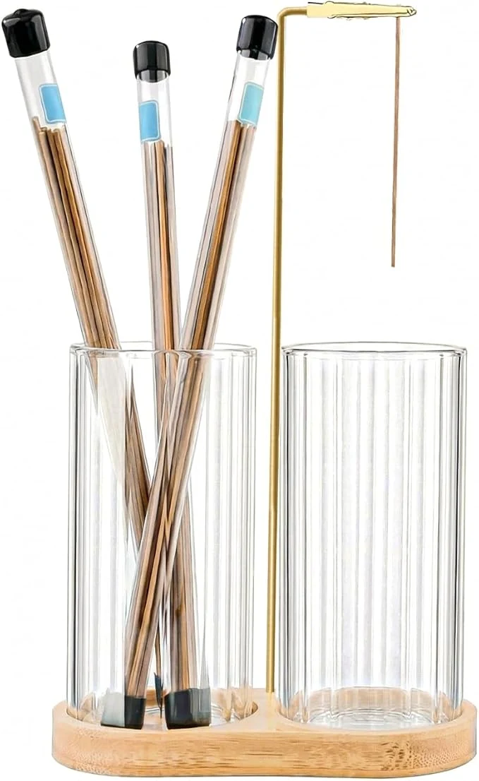 Effective Glass Incense Holder 2 in1 Incense Sticks Burner Holder Easy-to-Use