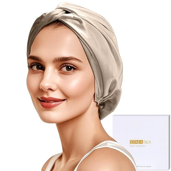 Outstanding ZIMASILK 22 Momme Adjustable Mulberry Silk Bonnet Secure