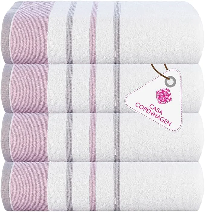 Relaxed CASA COPENHAGEN White Bay 4Pcs Egyptian Cotton Designer Hand Towels Gift Certified