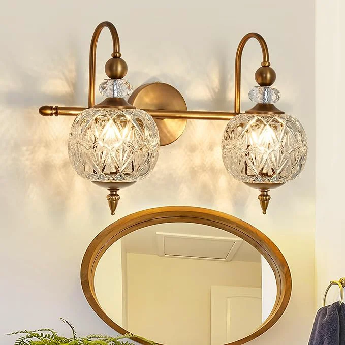Stylish Piepooye Vintage Bathroom Light Fixtures Gold Vanity Light Convenient