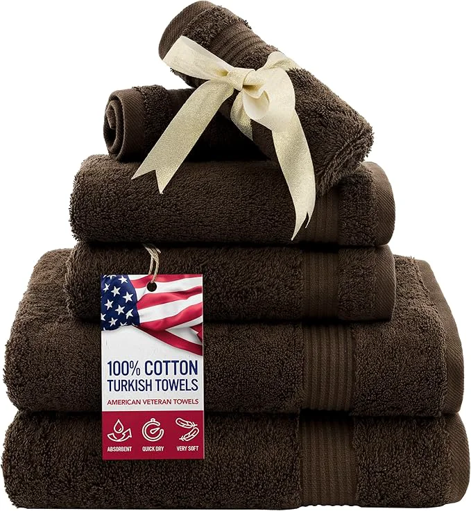 Practical American Veteran Towel 6 Piece Towel Set High-Performance